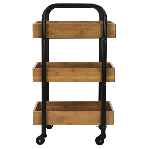 oceanstar Oceanstar Portable Storage Cart with 3 Easy Removable Bamboo Trays 3SC1675