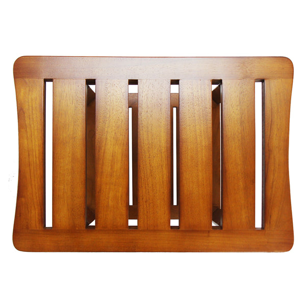 Oceanstar Oceanstar Solid Wood Spa Bench With Storage Shelf Teak Color Finish SB1521