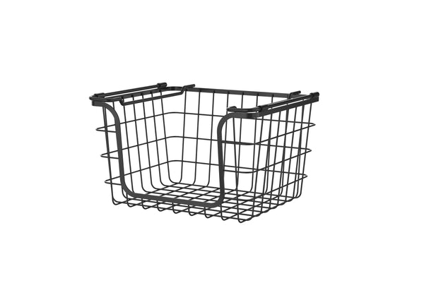Oceanstar Oceanstar Stackable Metal Wire Storage Basket Set For Pantry Countertop Kitchen Or Bathroom – Black Set Of 3