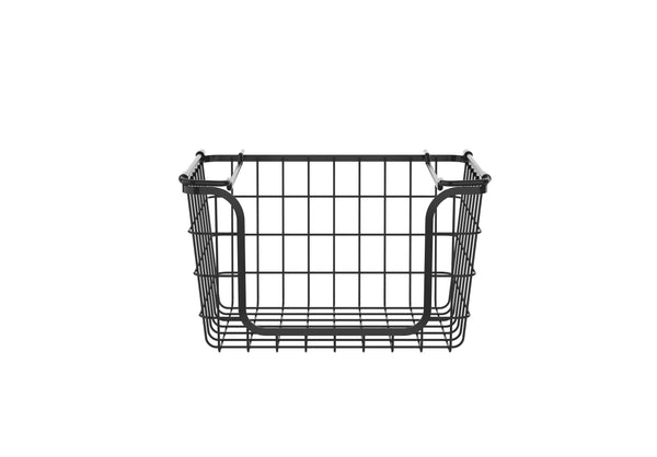 Oceanstar Oceanstar Stackable Metal Wire Storage Basket Set For Pantry Countertop Kitchen Or Bathroom – Black Set Of 3