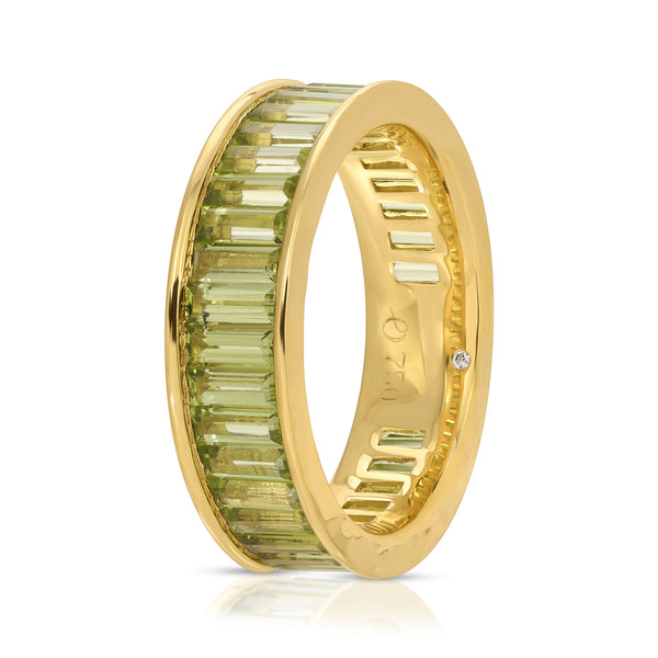 Octavia Elizabeth Arizona Peridot Men's Eternity Ring