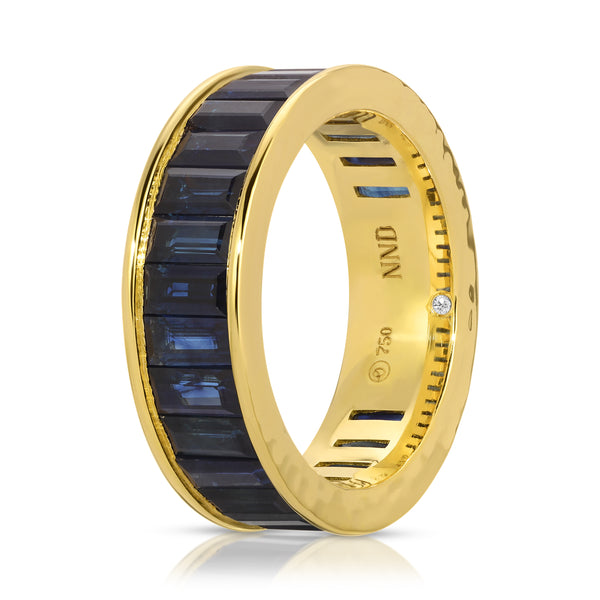 Octavia Elizabeth Blue Sapphire Men's Eternity Ring