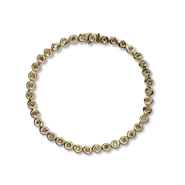 Octavia Elizabeth Champagne Diamond Men's Blossom Tennis Bracelet