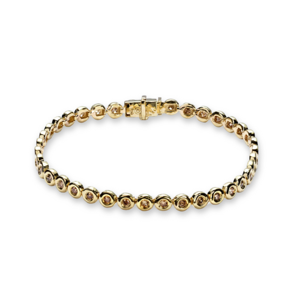 octavia elizabeth Champagne Diamond Men's Blossom Tennis Bracelet