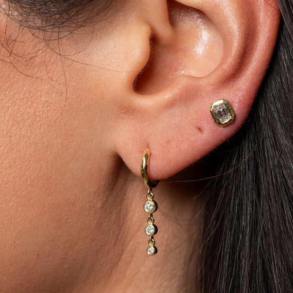 Octavia Elizabeth Charmed Micro Gabby Hoops Tiered Diamond Nesting Gem Drops Three