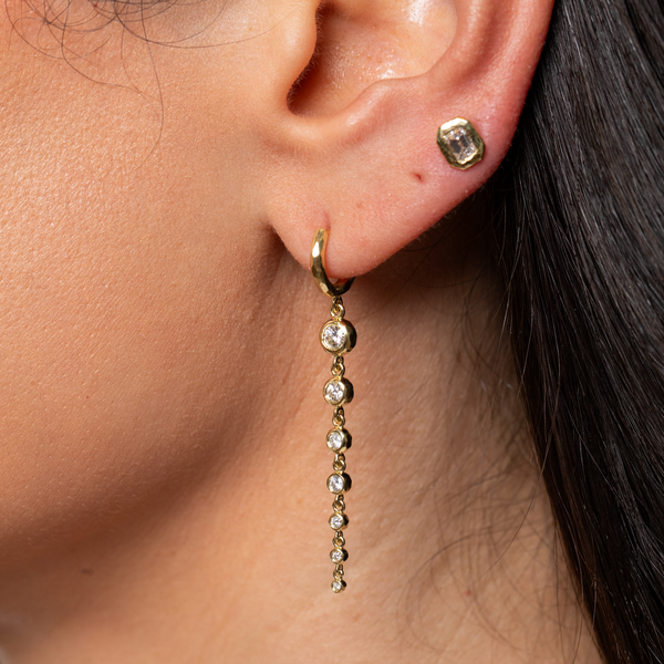 Octavia Elizabeth Charmed Micro Gabby Hoops Tiered Diamond Nesting Gem Drops Seven
