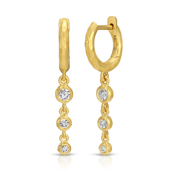 octavia elizabeth Charmed Micro Gabby Hoops Tiered Diamond Nesting Gem Drops Three