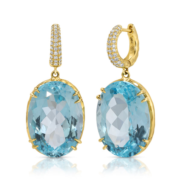 octavia elizabeth Charmed Pavé Micro Yana Hoop with Blue Topaz