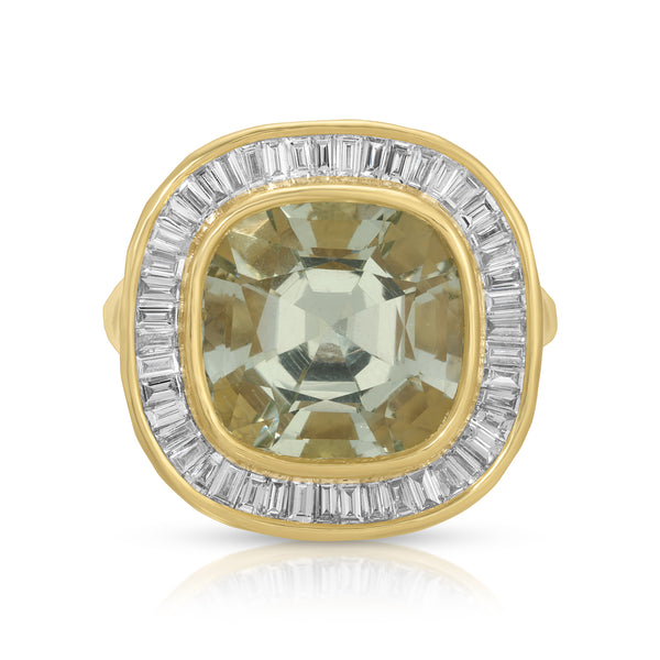 octavia elizabeth Chroma Ring - Gemmed Green Beryl & Diamond Ring