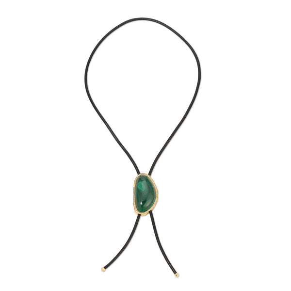 octavia elizabeth Coast Lariat - Leather and Malachite