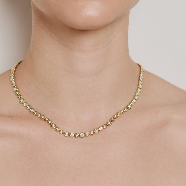 Octavia Elizabeth Diamond Nesting Gem Tennis Necklace