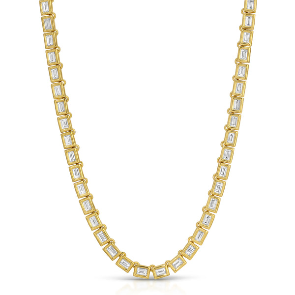 octavia elizabeth Diamond Nesting Gem Tennis Necklace - Baguette