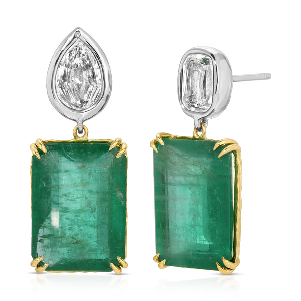 octavia elizabeth Emerald and Diamond Tribute Earrings