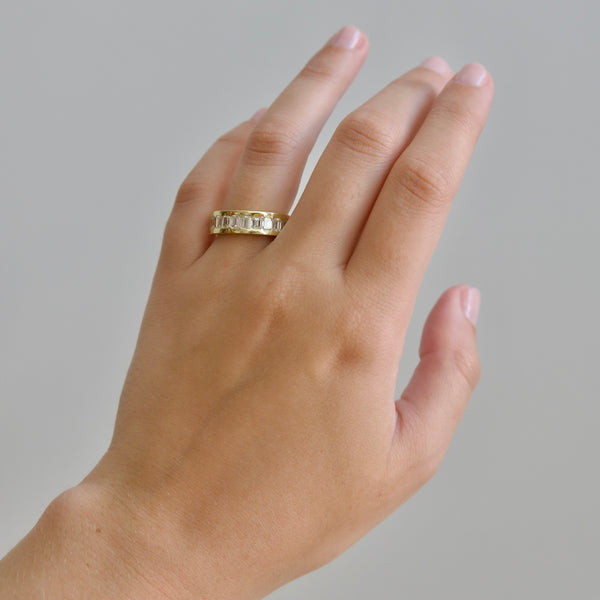 Octavia Elizabeth Emerald Cut Diamond Ivy Eternity Band