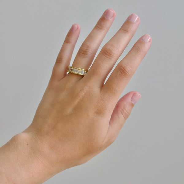 Octavia Elizabeth Emerald Cut Diamond Ivy Eternity Band