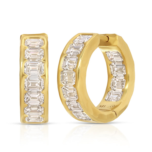 octavia elizabeth Emerald Cut Diamond Ivy Eternity Hoops - 5.71 Carats