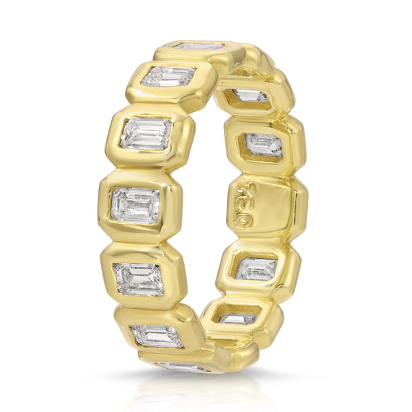 Octavia Elizabeth Emerald Cut Diamond Petite Nesting Gem Eternity Ring