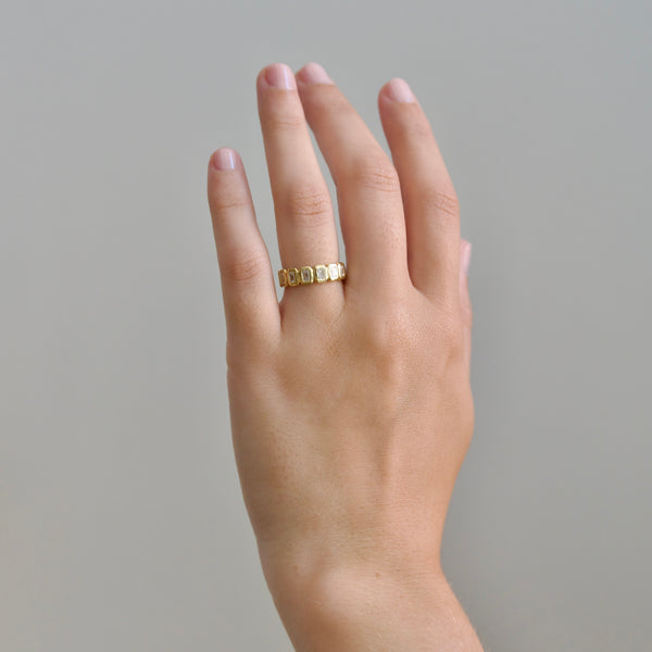 Octavia Elizabeth Emerald Cut Diamond Petite Nesting Gem Eternity Ring