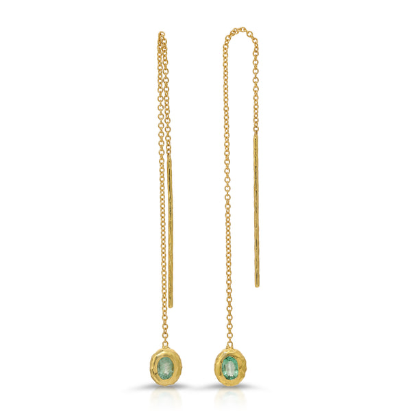 octavia elizabeth Emerald Oval Nesting Gem Drop Earrings