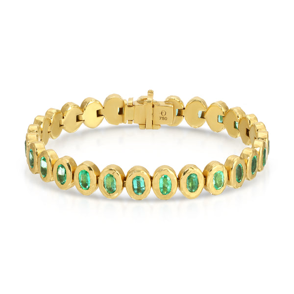 octavia elizabeth Emerald Oval Nesting Gem Tennis Bracelet