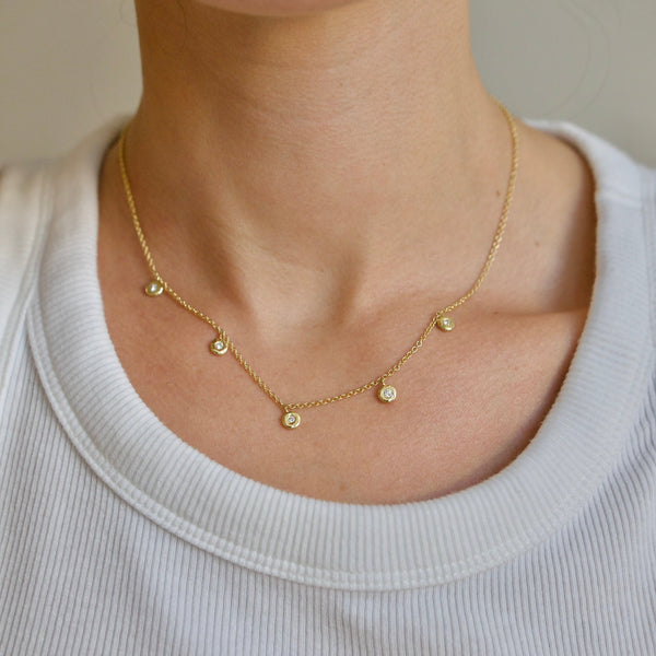 Octavia Elizabeth Five Diamond Nesting Gem Necklace