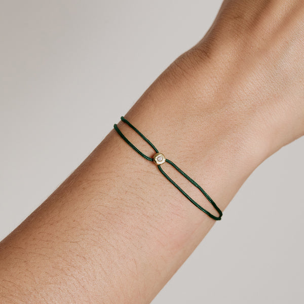 Octavia Elizabeth Forest Green Parachute Nesting Gem Bracelet