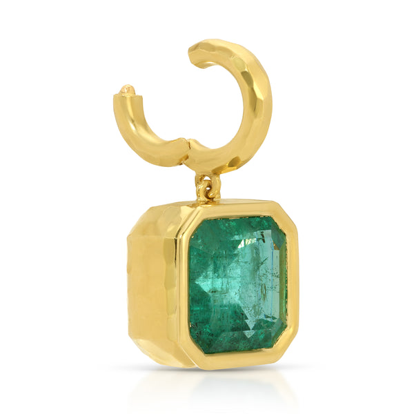 Octavia Elizabeth Hidden Gem Pendant - Asscher Cut Emerald