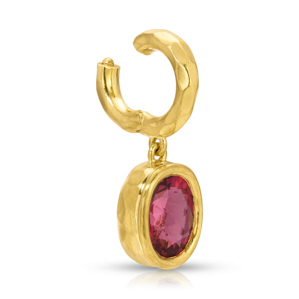 Octavia Elizabeth Hidden Gem Pendant - Oval Rubellite