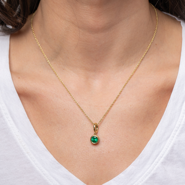 Octavia Elizabeth Hidden Gem Pendant - Round Emerald - 1.10 Carats