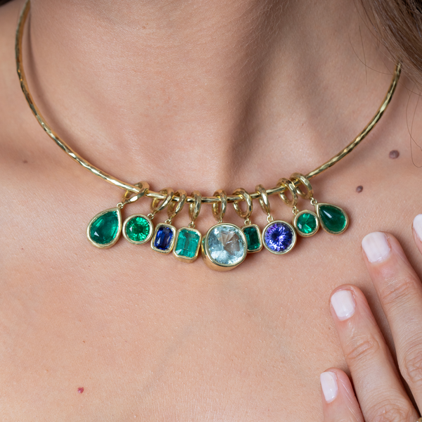 Octavia Elizabeth Hidden Gem Pendant - Round Emerald - 1.10 Carats