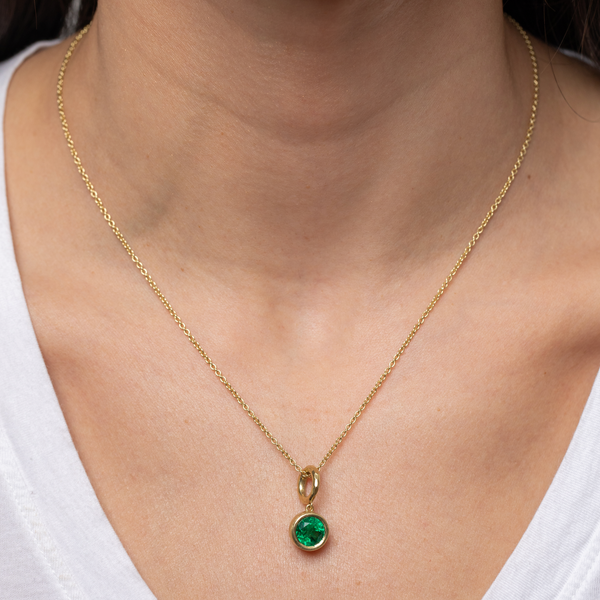 Octavia Elizabeth Hidden Gem Pendant - Round Emerald - 2.18 Carats