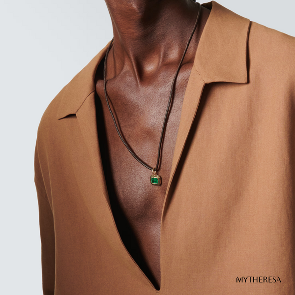 Octavia Elizabeth Leather And Gold Men’s Cord Necklace