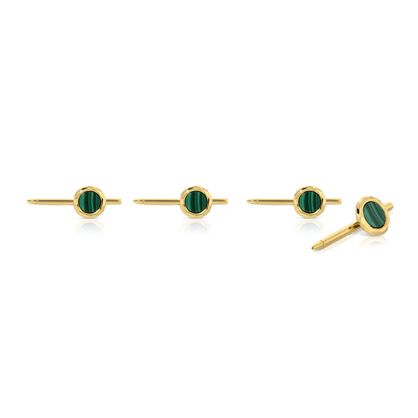octavia elizabeth Malachite Set of Four Nesting Gem Stone Tux Studs