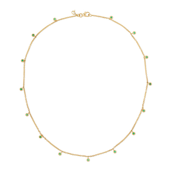 Octavia Elizabeth Micro Emerald Nesting Gem Eternity Necklace