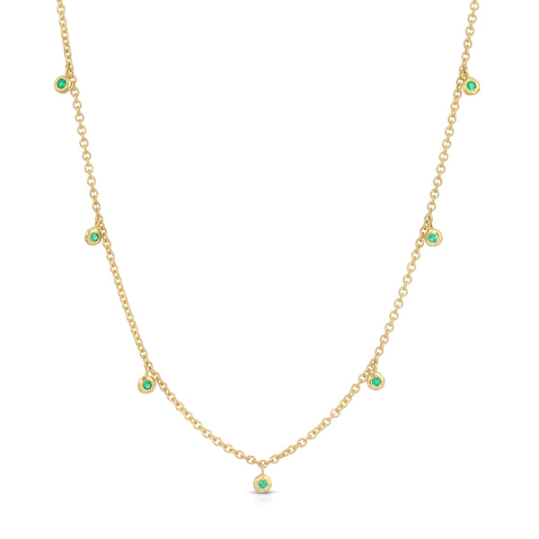 octavia elizabeth Micro Emerald Nesting Gem Eternity Necklace