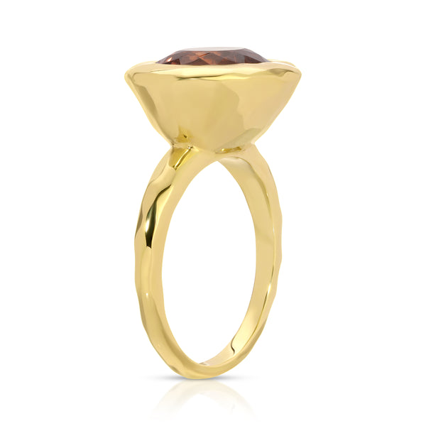 Octavia Elizabeth Mirage Ring - Peach Oval Tourmaline