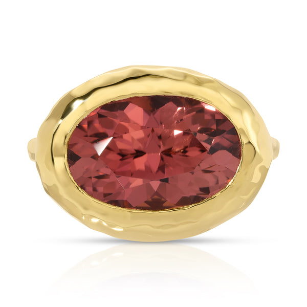 octavia elizabeth Mirage Ring - Peach Oval Tourmaline