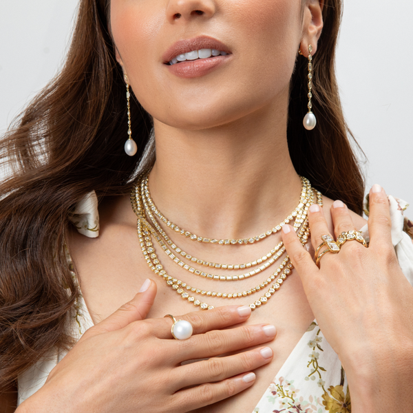 Octavia Elizabeth Mix And Match Diamond Nesting Gem Tennis Necklace