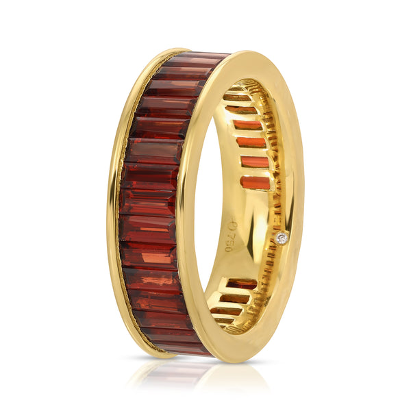 Octavia Elizabeth Mozambique Garnet Men's Eternity Ring