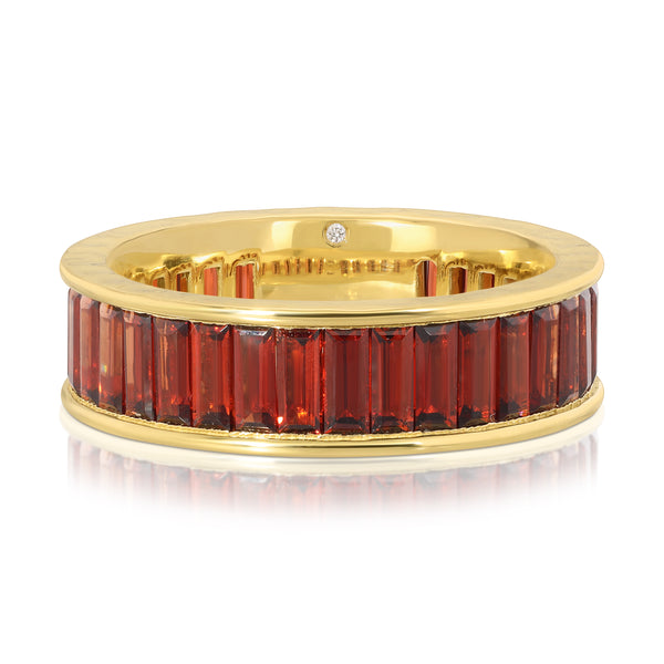 octavia elizabeth Mozambique Garnet Men's Eternity Ring