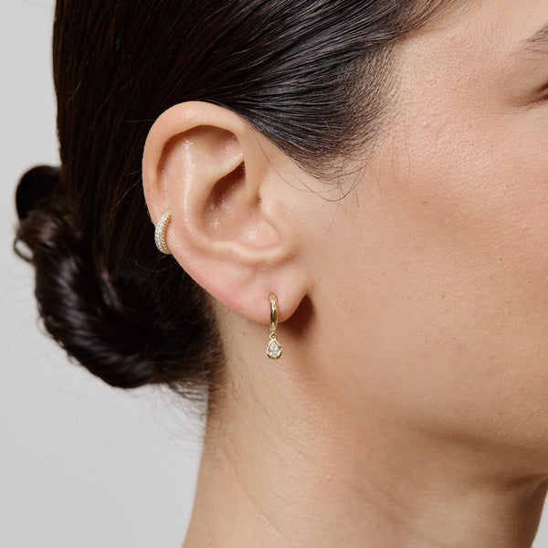Octavia Elizabeth Nano Nesting Diamond Pear Charmed Micro Gabby Hoops