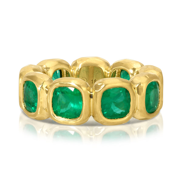octavia elizabeth Nesting Gem Eternity Ring - Cushion Emerald