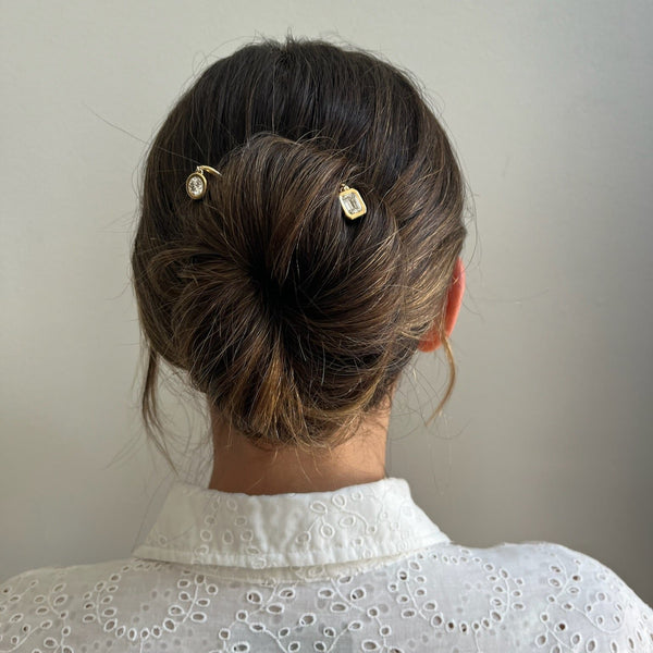 Octavia Elizabeth Nesting Gem Hair Pin - 1.62 Carat Round Diamond