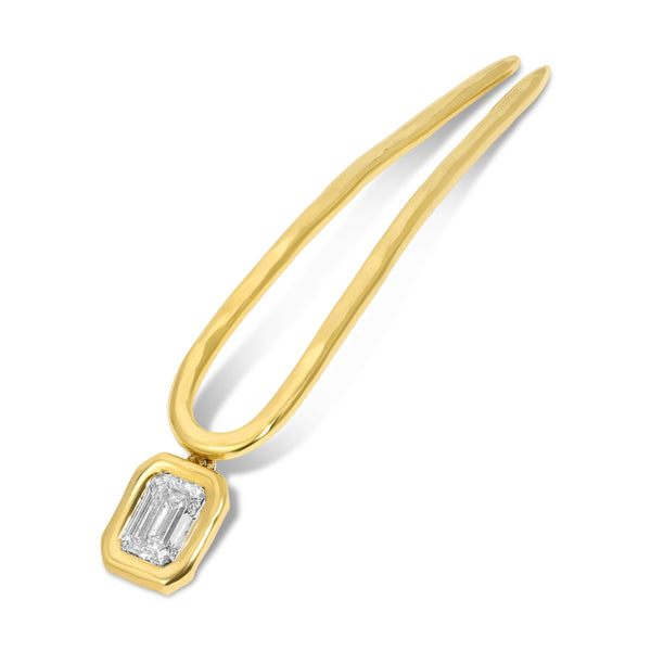 octavia elizabeth Nesting Gem Hair Pin - 2.07 Carat Emerald Cut Diamond