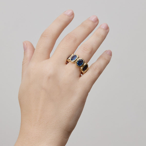 Octavia Elizabeth Nesting Gem Oval Sapphire Eternity Band