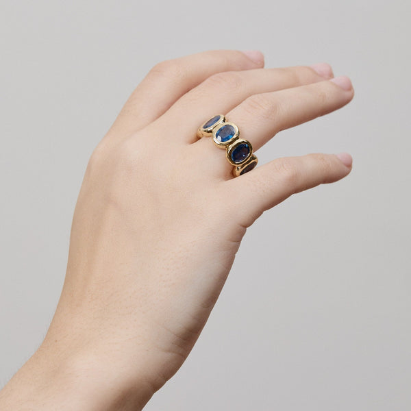 Octavia Elizabeth Nesting Gem Oval Sapphire Eternity Band