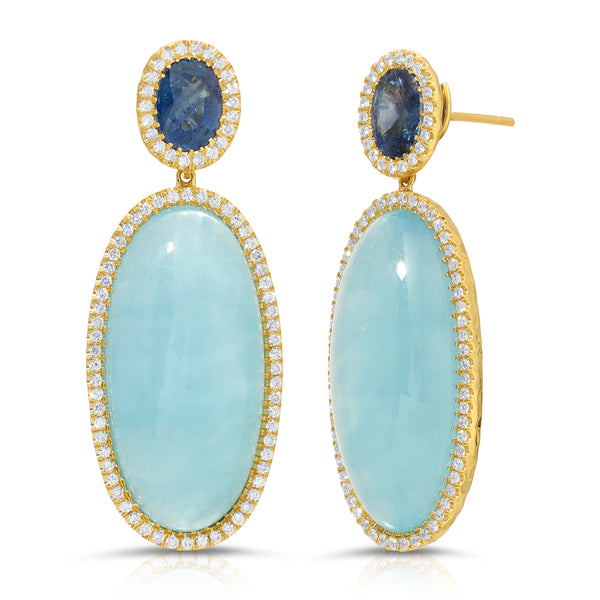 octavia elizabeth Aquamarine & Sapphire Earrings