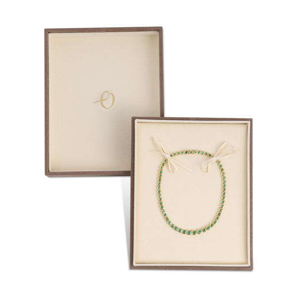 Octavia Elizabeth Asscher Emerald Tennis Necklace