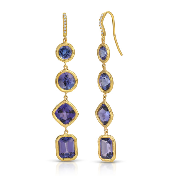 octavia elizabeth Cascade Tanzanite Drop Earrings