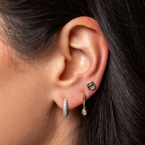 Octavia Elizabeth Cobblestone Petite Diamond Hoop